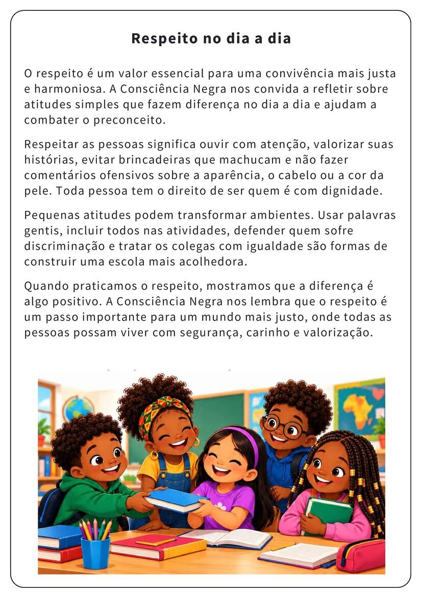 Textos sobre Consciência Negra para 1º ao 5º ano ensino fundamental página 7